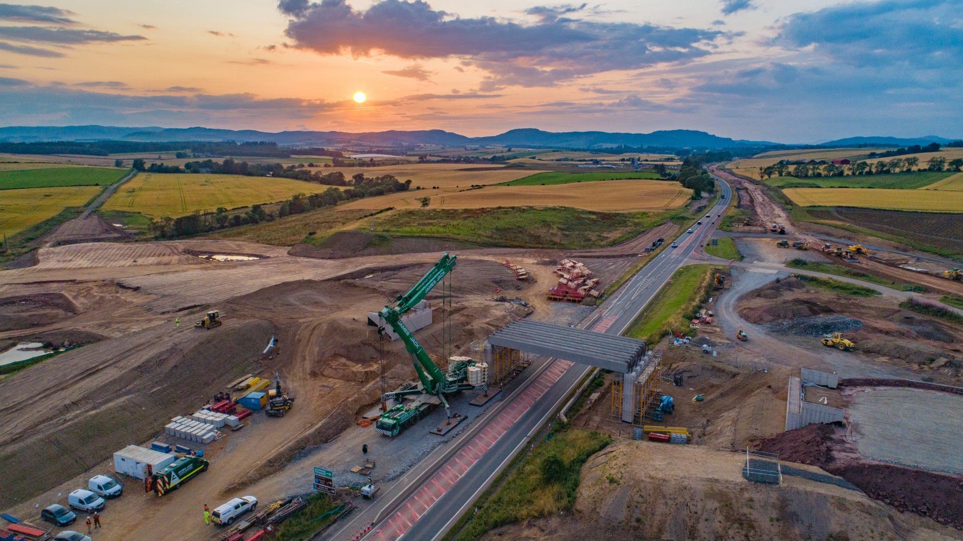 Background image - A9 Tullybelton Beam Lift Sun Set 30.7.19 1 2