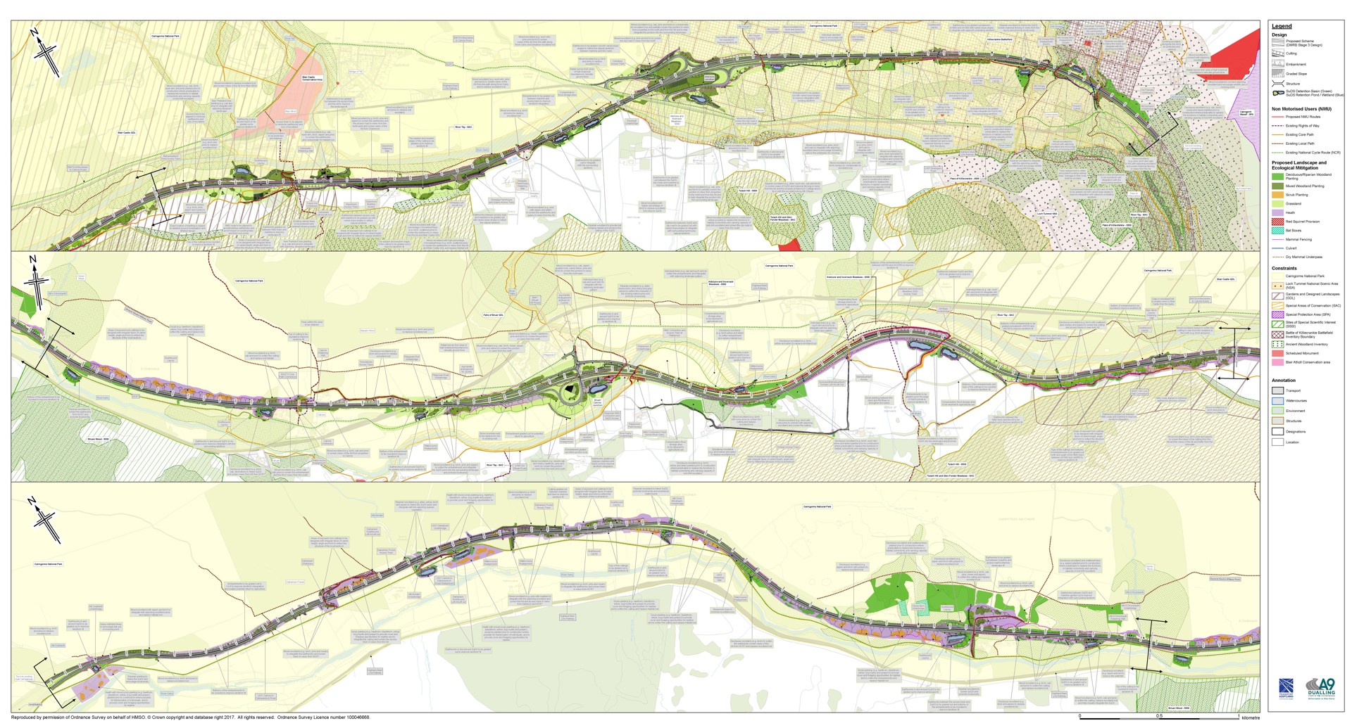 Background image - Public Exhibition Dec 2017 Strip Plan Drawing Killiecrankie To Glen Garry A9 Dualling