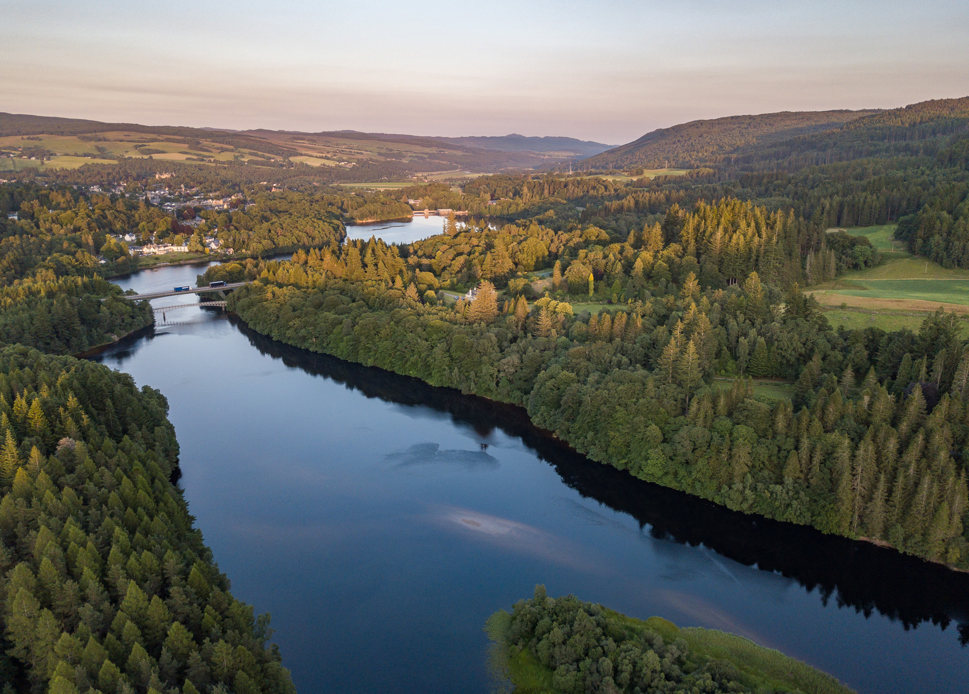 Background image - Loch Faskally At Sunset July 2017
